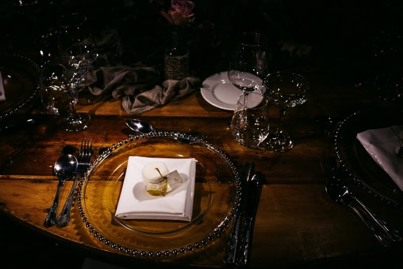Simple table styling for winter wedding