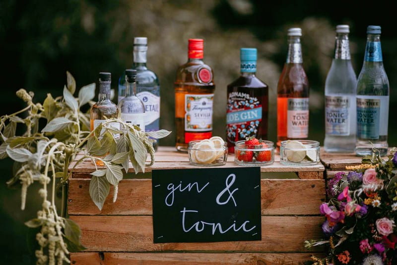 Gin bar made from pallets