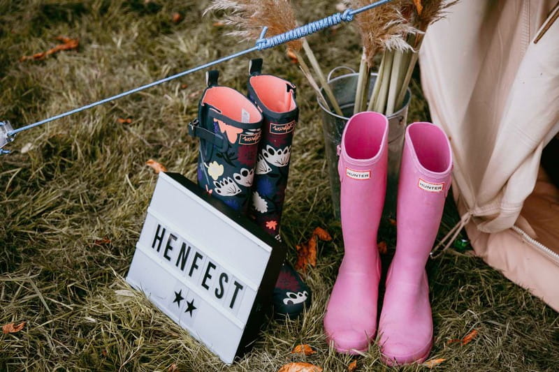 Henfest sign and Wellington boots