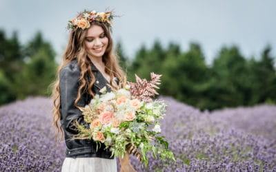 Bridal Portrait Inspiration in the Cotswold Lavender Fields