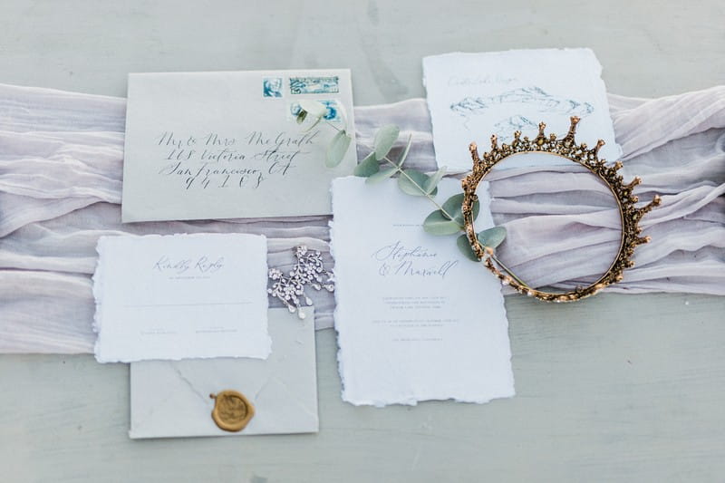 Simple elopement stationery