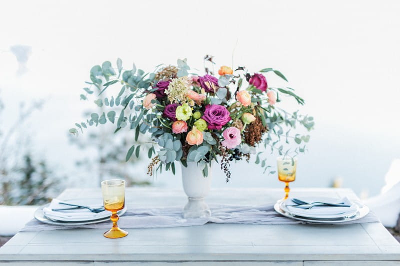 Colourful table flowers