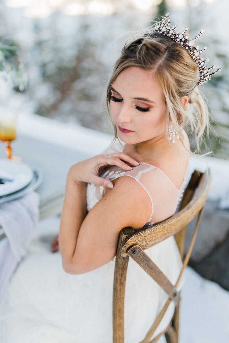 Bride with updo hairstyle