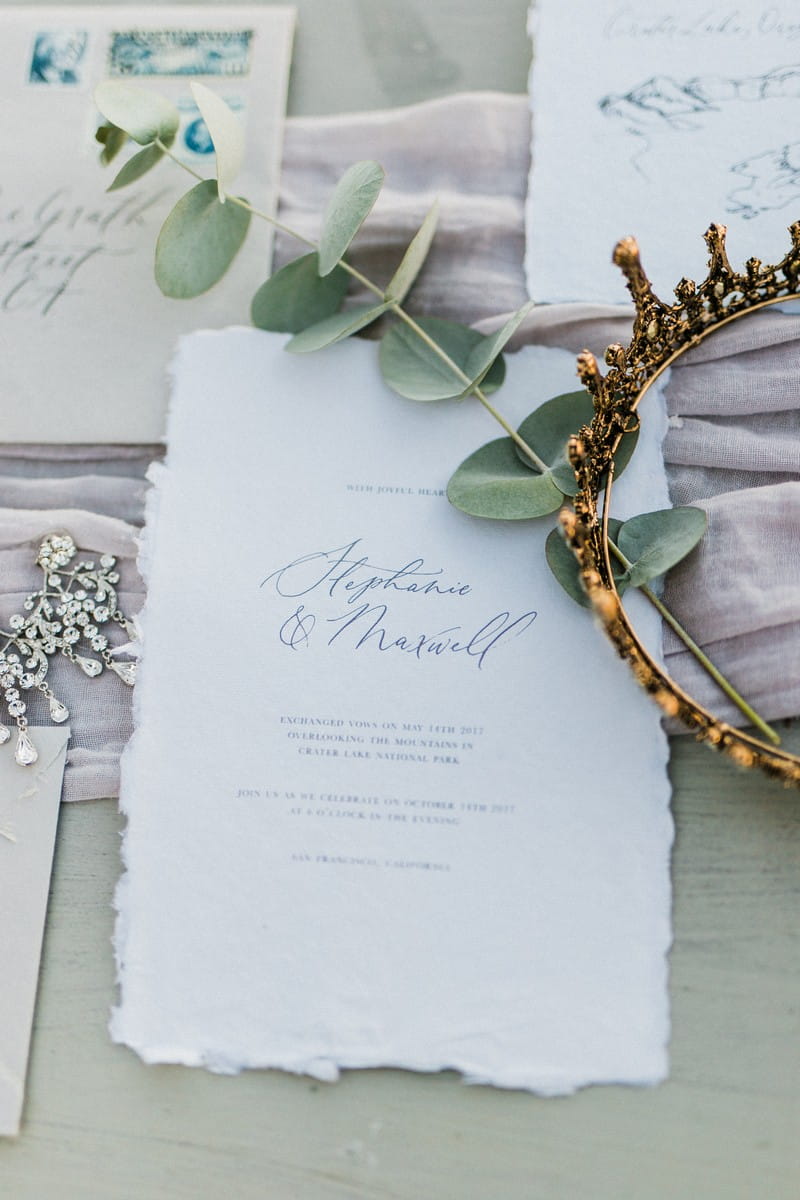 Simple elopement invitation