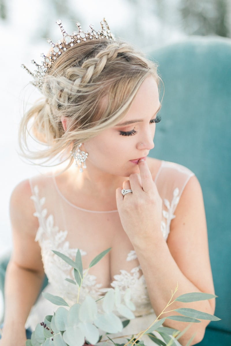 Bride with braid updo hairstyle