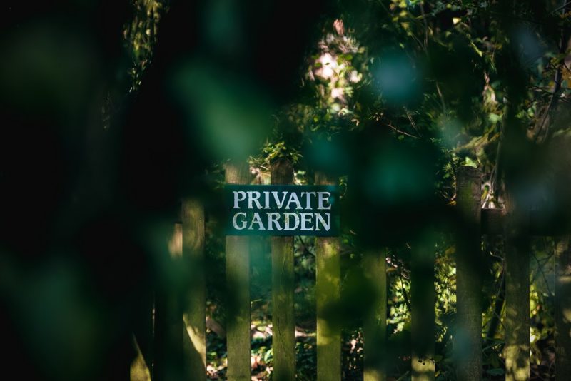 Private garden sign at The Moat House