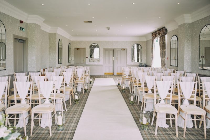 Wedding chairs in ceremony room of The Devonshire Fell