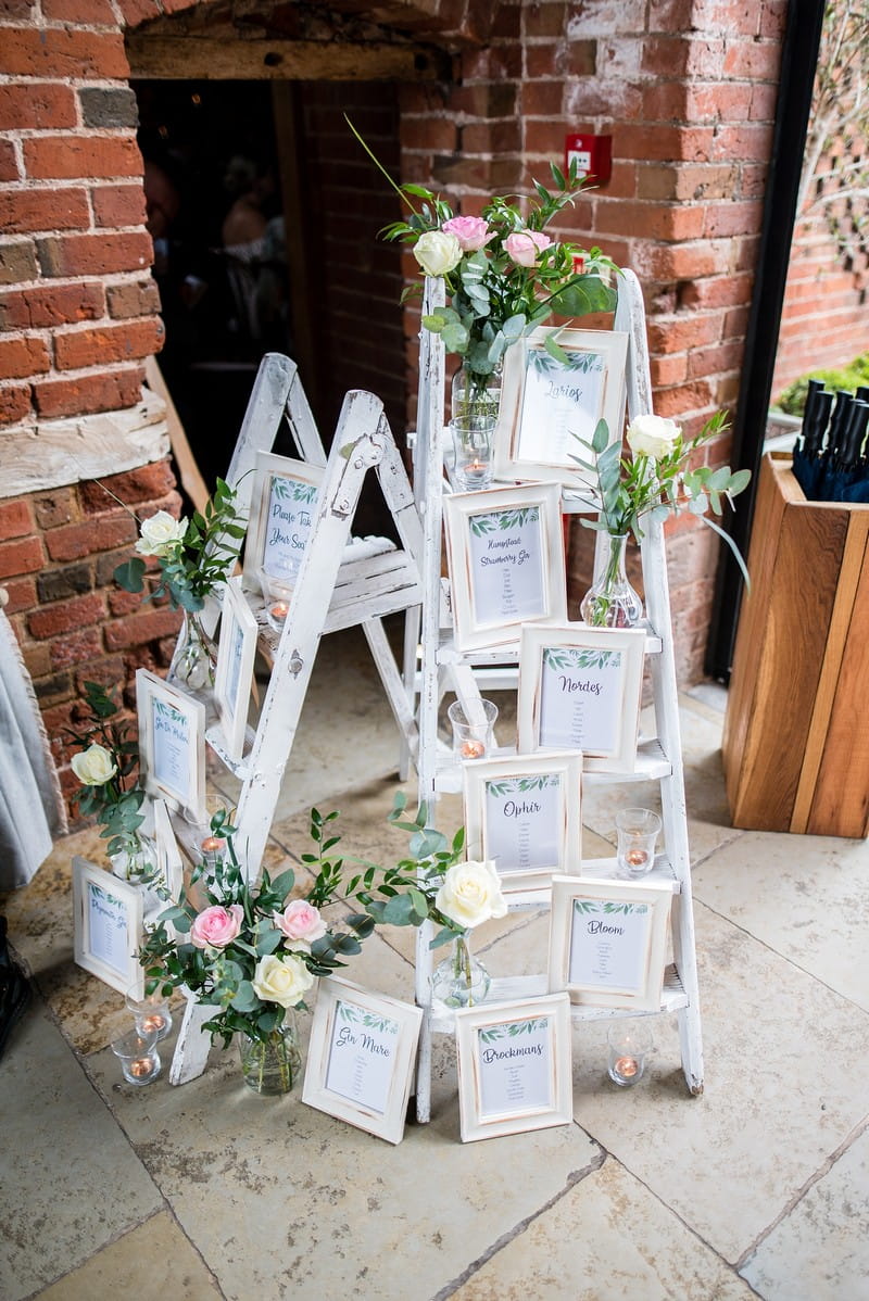 DIY ladder wedding table plan