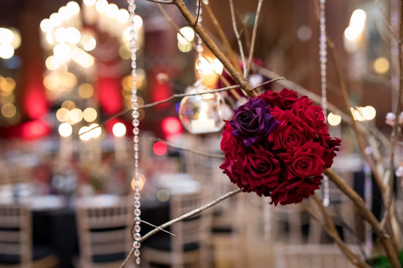 Ball of roses wedding decoration