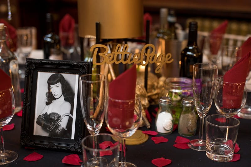 Bettie Page wedding table name
